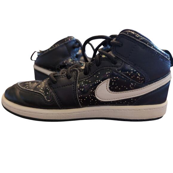 Nike Air Jordan 1 SE black sparkle girls streetwear sneakers - Picture 8 of 10